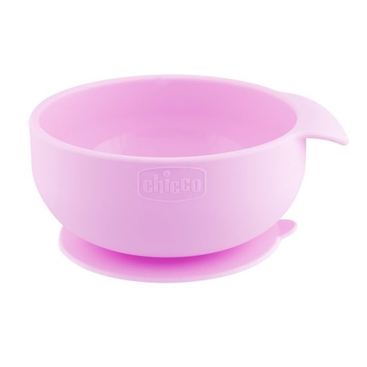קערת אוכל סיליקון עם תחתית נדבקת - +Silicon Suction Bowl Pink 6M - ורוד - Pink